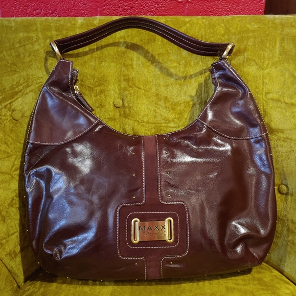 Maxx New York Handbags - **LAST CHANCE** Maxx New York Brown Leather Suede Gold Studs Hobo Bag